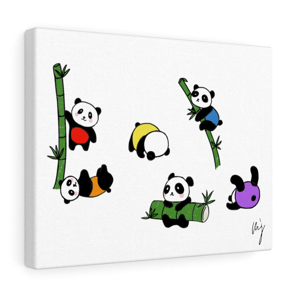 Thumbnail: Canvas Gallery Wraps - rainbow pandas #pride