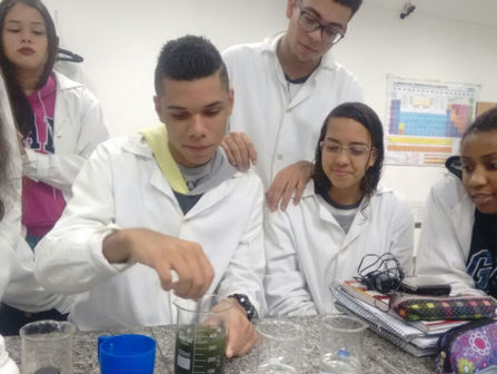 Experimento com azul de Bromotimol