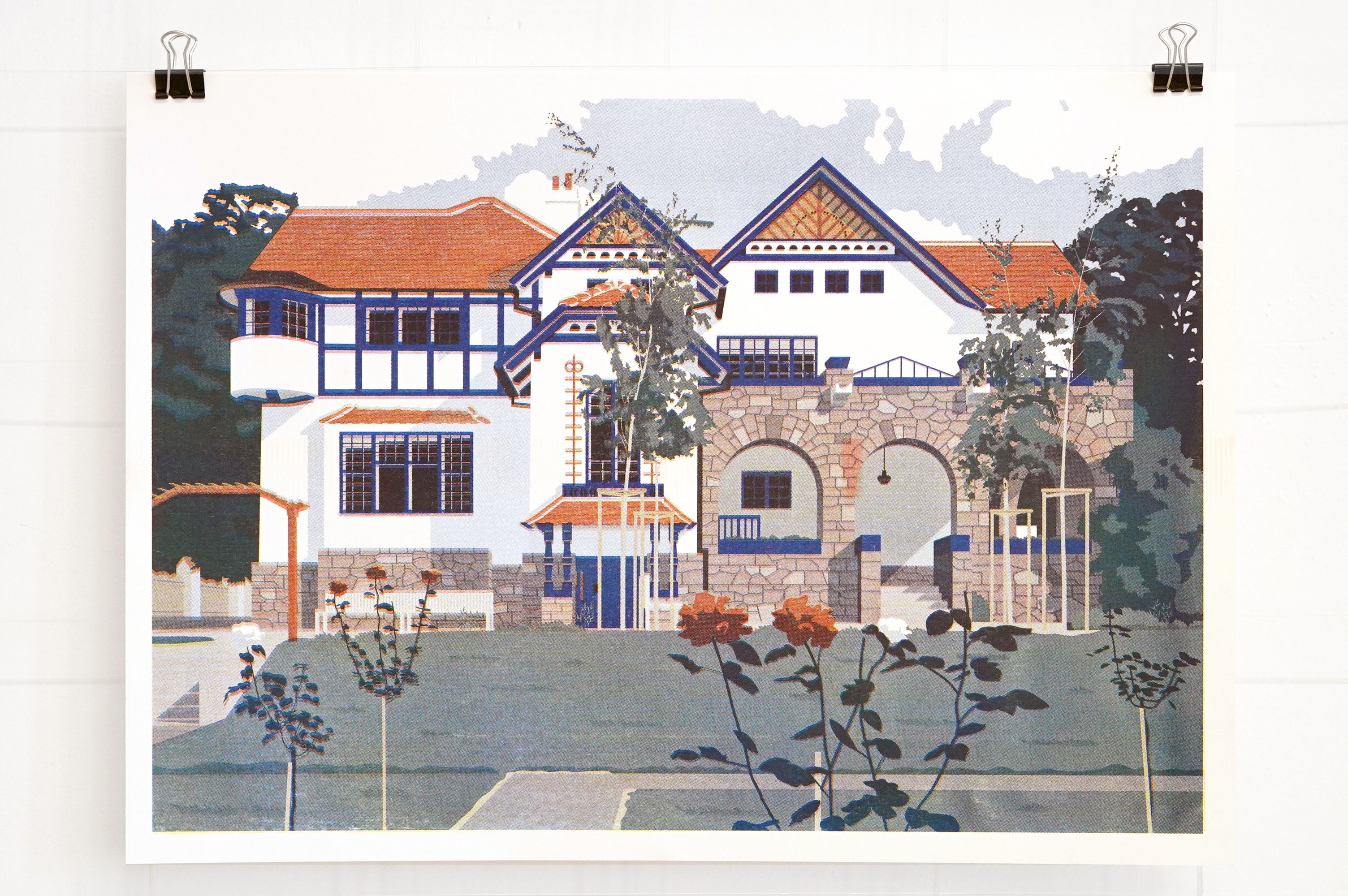 A3 riso print - Jurkovic villa Brno