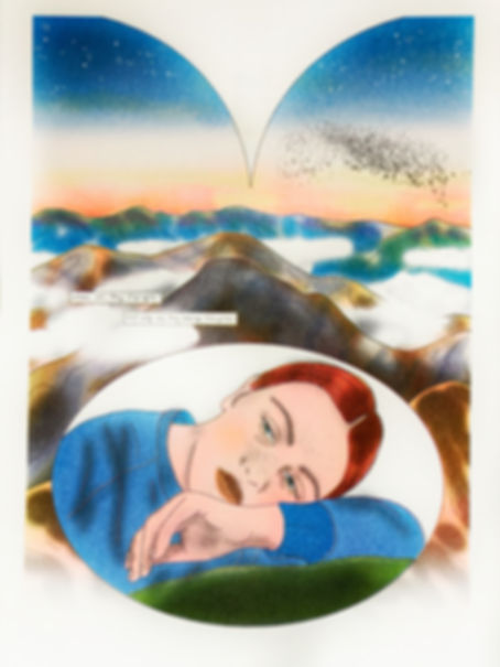 A3 riso print - montagnes