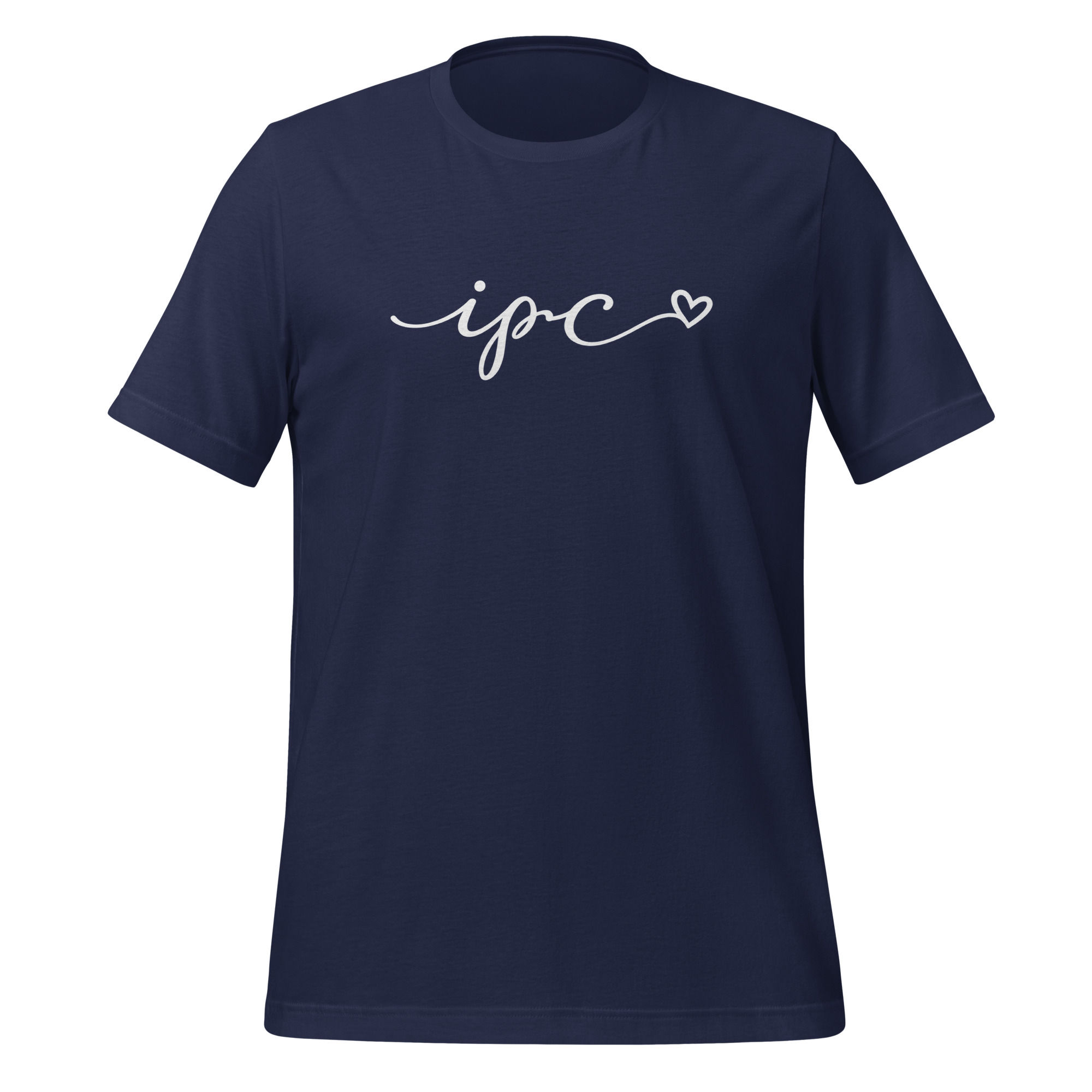 ADULT | Script IPC Heart Short Sleeve T-Shirt - WHITE SCRIPT