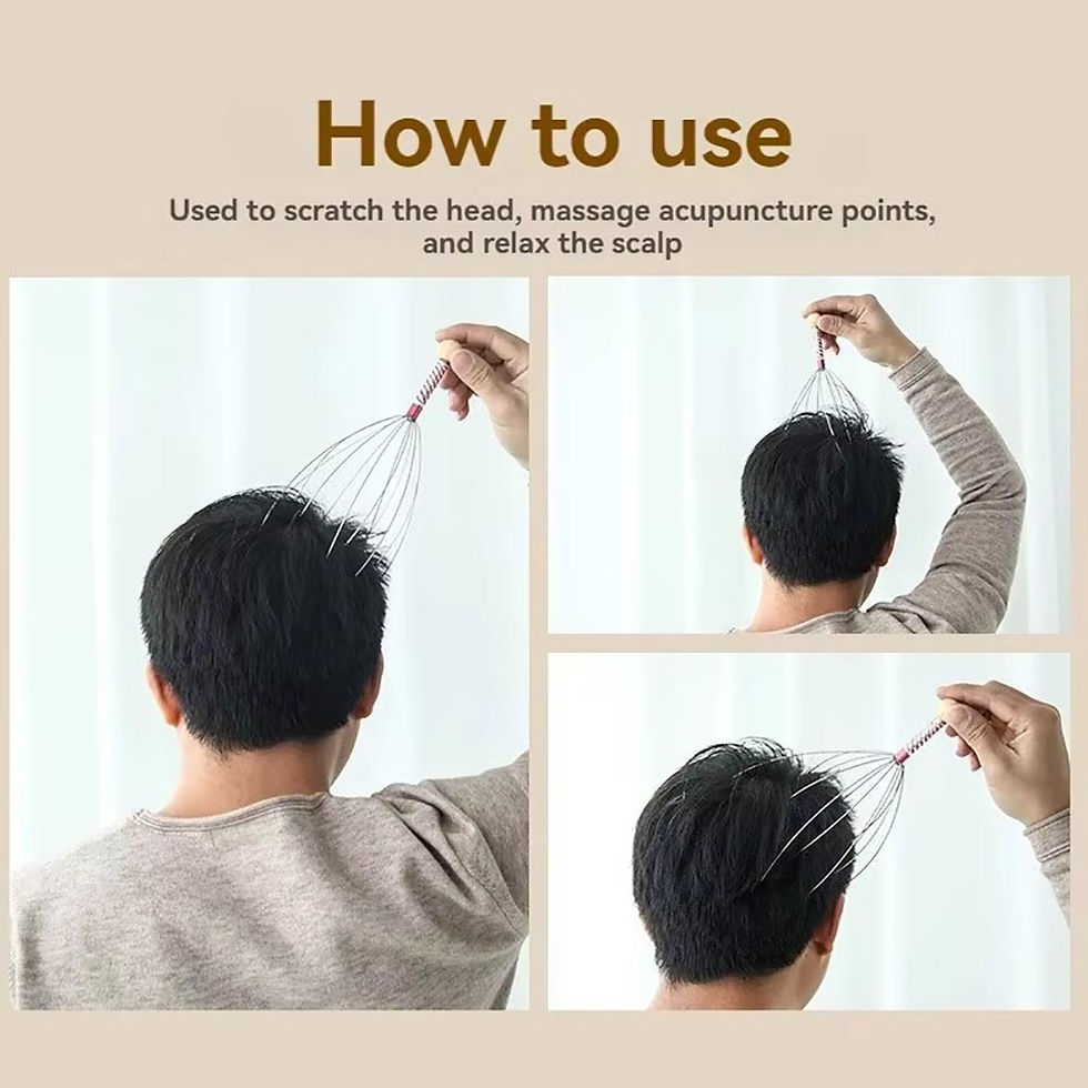Thumbnail: 1/2pc Stainless Steel Head Massage Device Relaxation Octopus Massage
