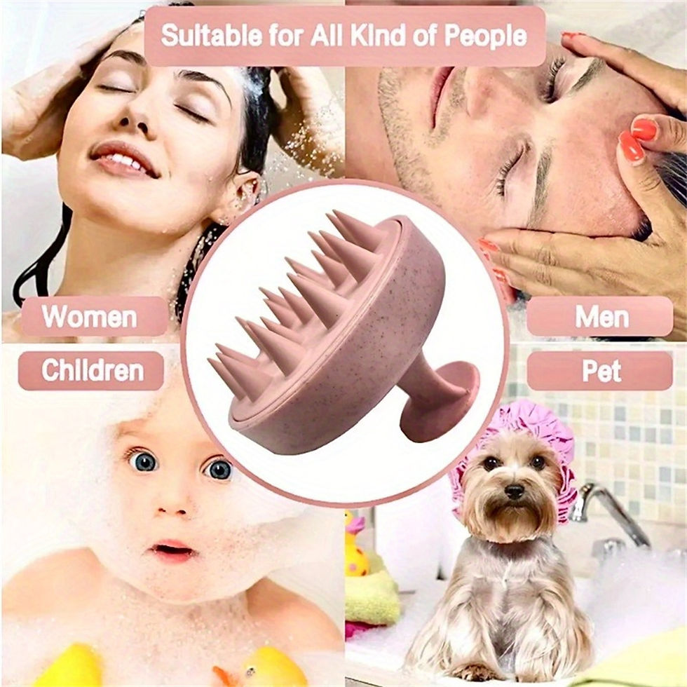 Thumbnail: 1pc Silicone Shampoo Brush Body Massage Brush Bath Shower Brush Salon
