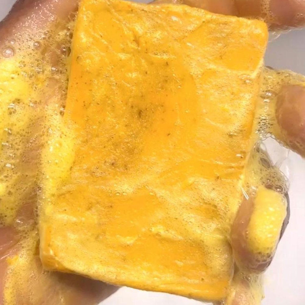 Thumbnail: 100g Turmeric Hand Made Soap, Lemon Kojic Acid Soap, Shower and Facial Soap