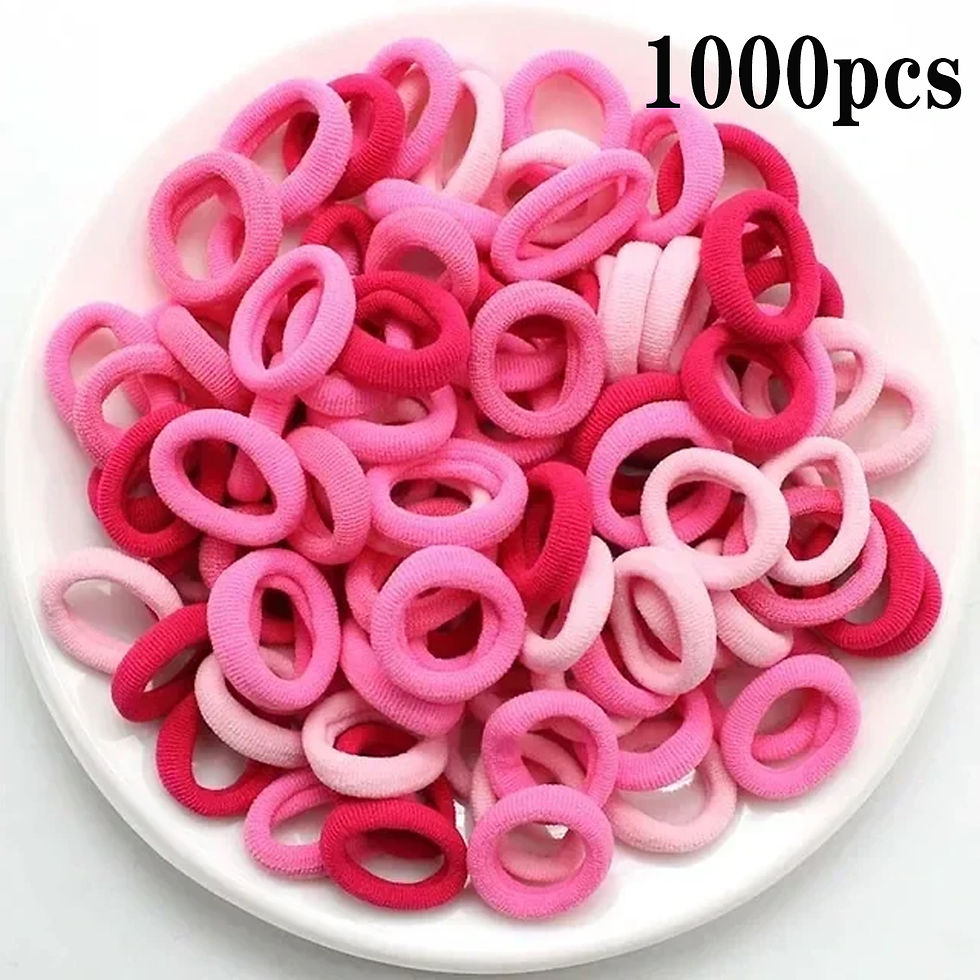 Thumbnail: 200PCS Women Girls Colorful Nylon Elastic Hair Bands Ponytail Hold Small Hair