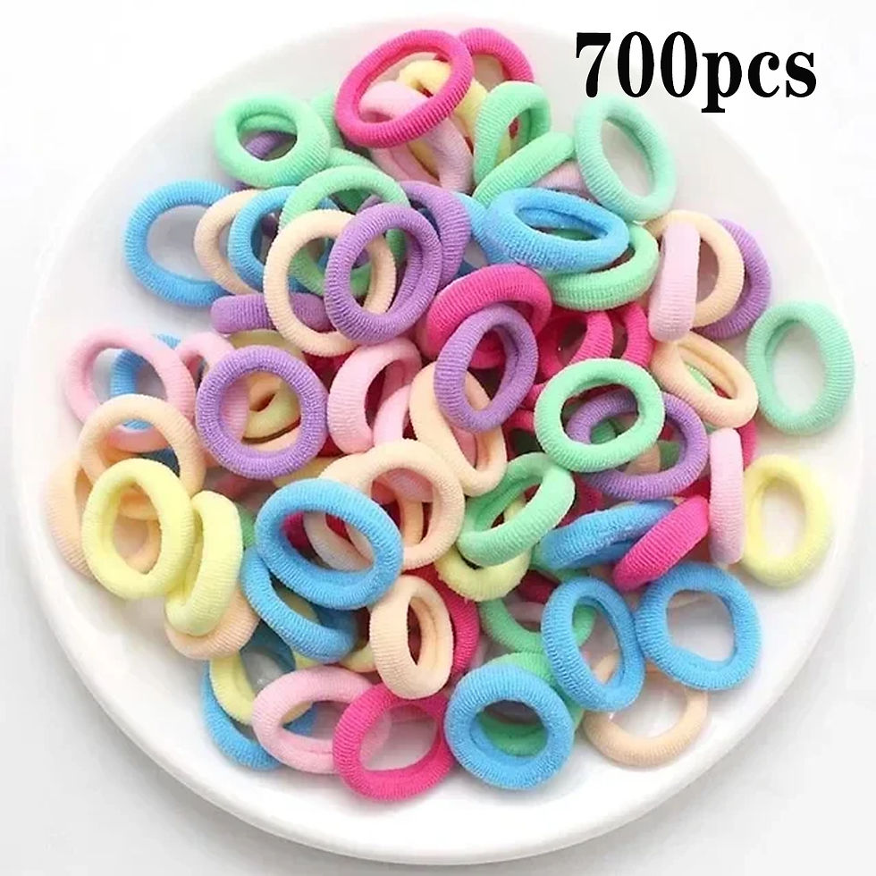 Thumbnail: 200PCS Women Girls Colorful Nylon Elastic Hair Bands Ponytail Hold Small Hair