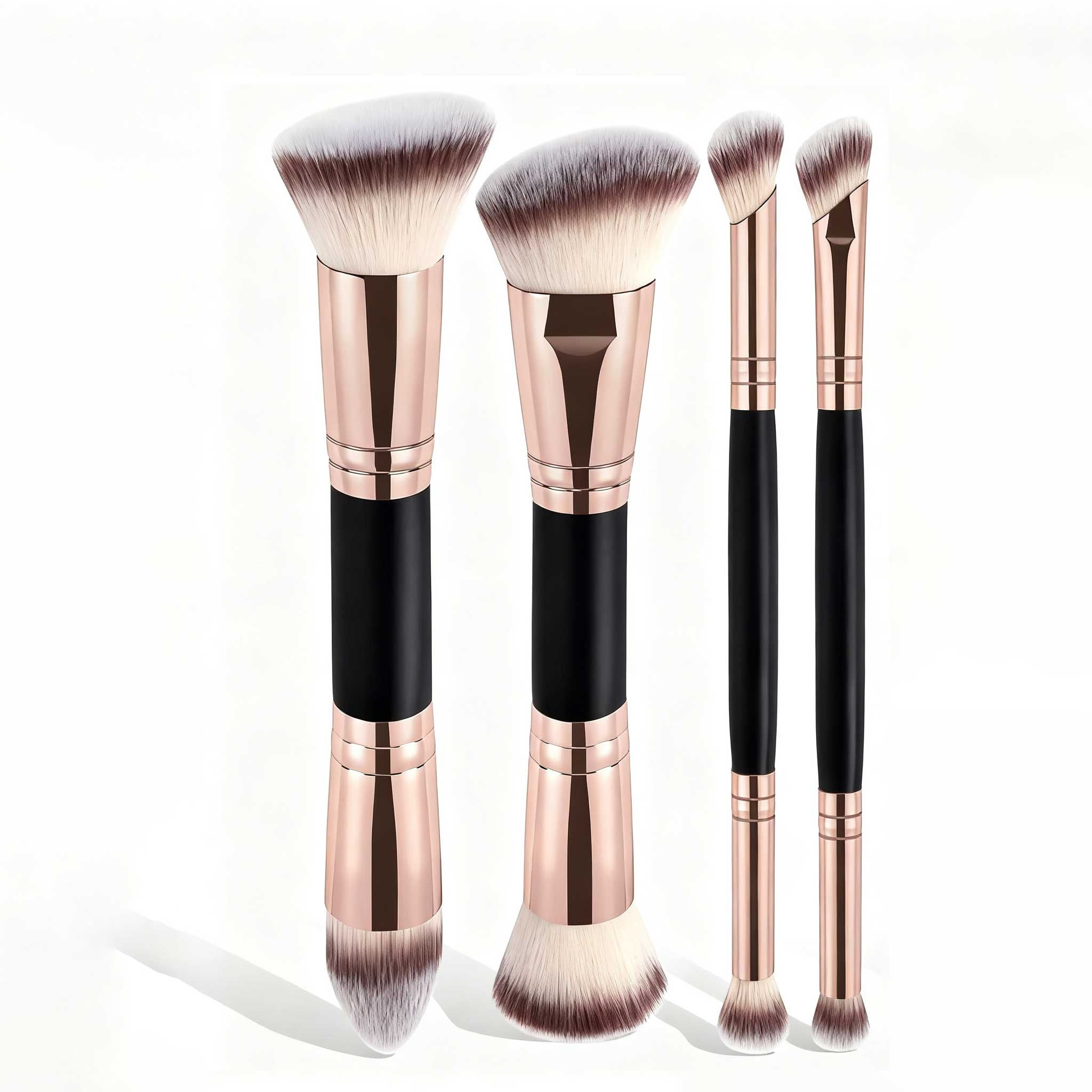 4pcs Basic Makeup Brushes Set With Box Dual-ended Foundations Powder Blush