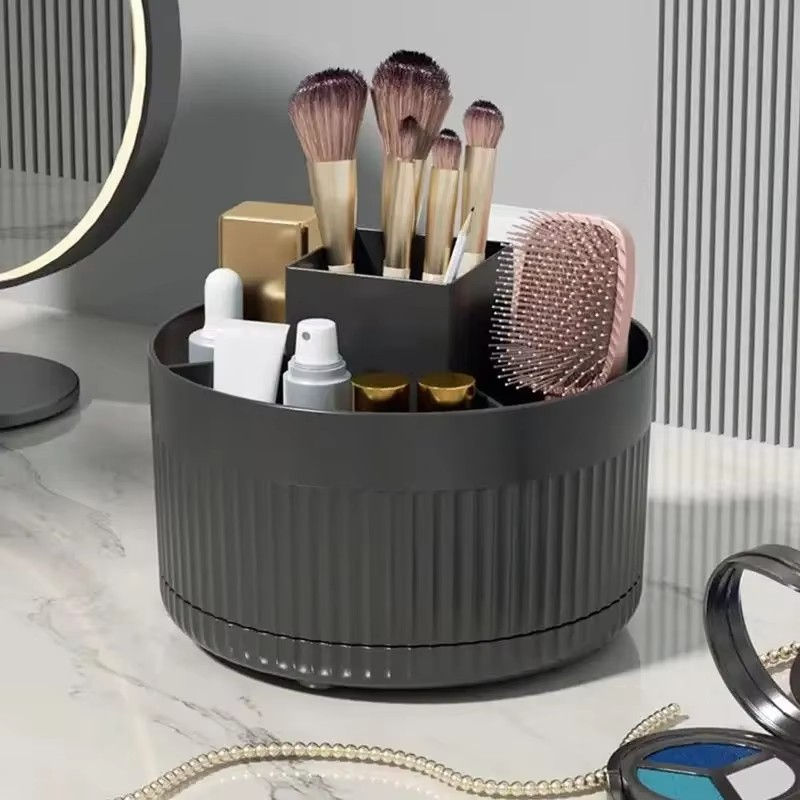 Thumbnail: 360 ° Table Top Rotary Makeup Brush Storage Container Cosmetics Shelf Dresser