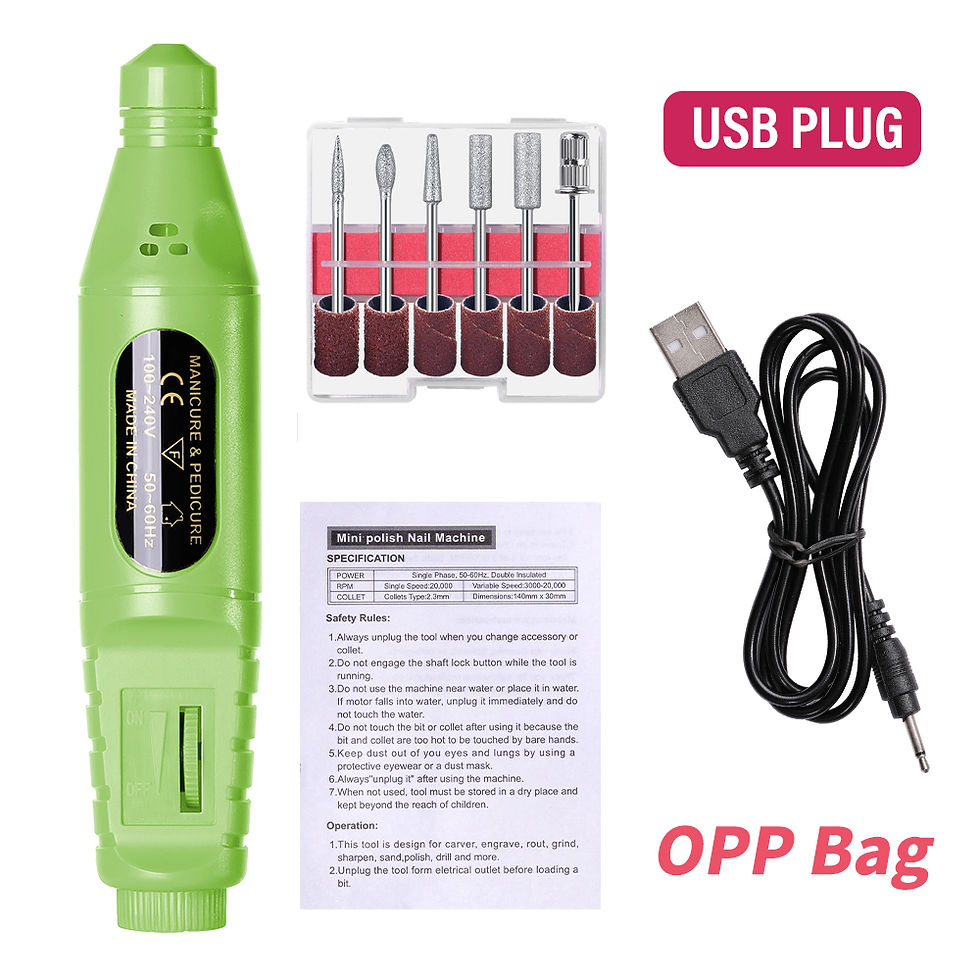 Thumbnail: LINMANDA 6 In 1 Electric Nail Drills Kit Remove Polisher Manicure Portable Nail 