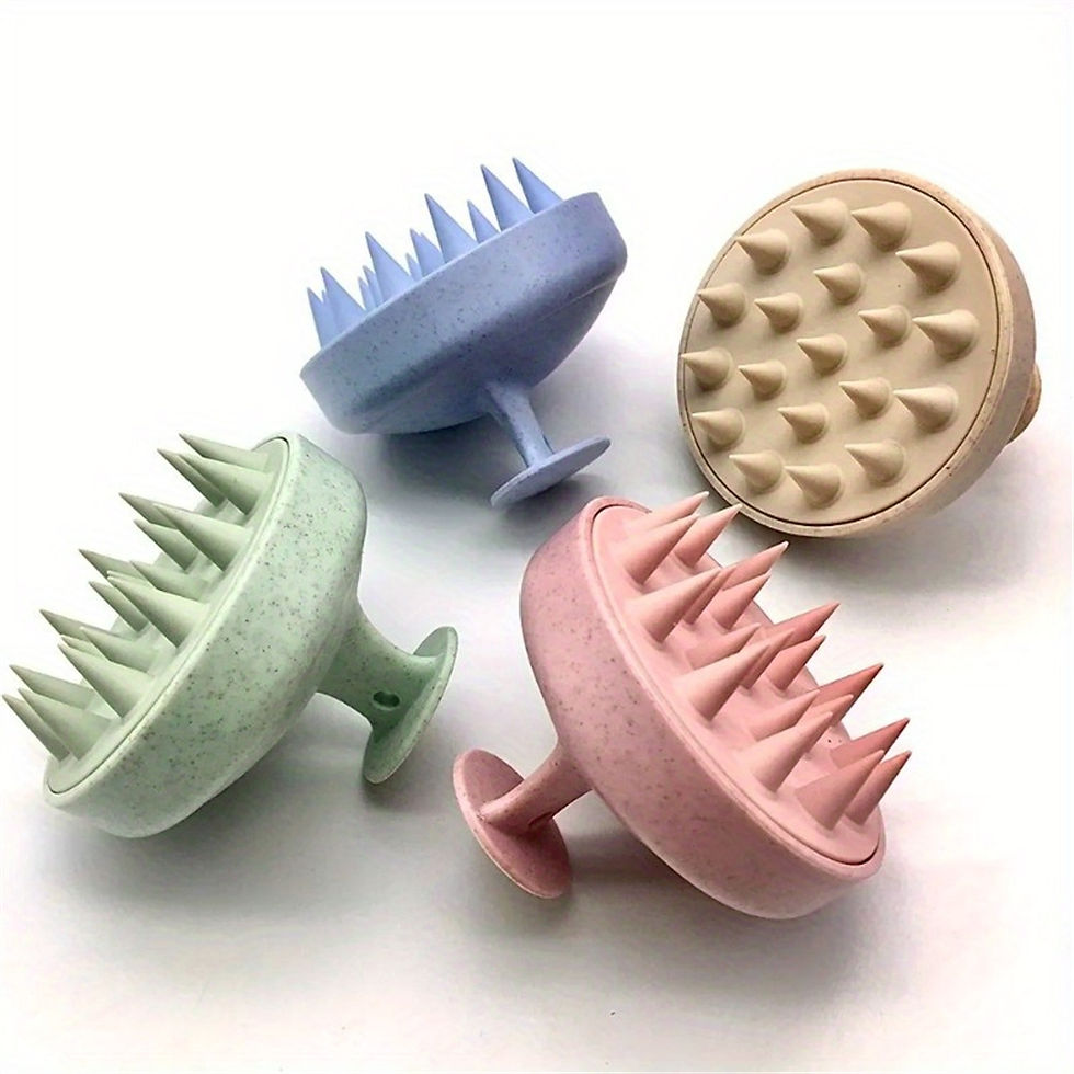 Thumbnail: 1pc Silicone Shampoo Brush Body Massage Brush Bath Shower Brush Salon