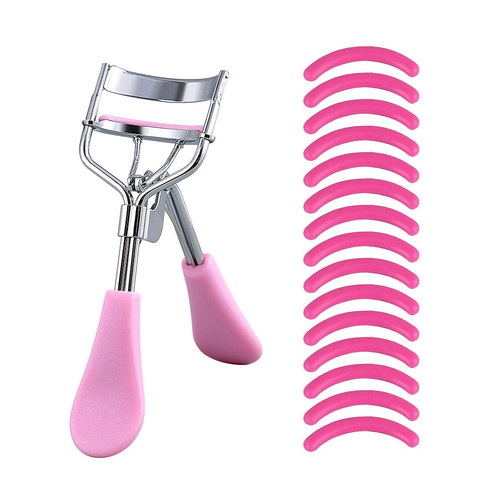 Thumbnail: Portable Eyelash Curler with 15 Silicone Pads and Stainless Steel Eyelash