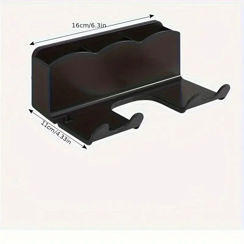 Thumbnail: 1pc Hair dryer storage rack, non perforated bathroom wall mounted bracket