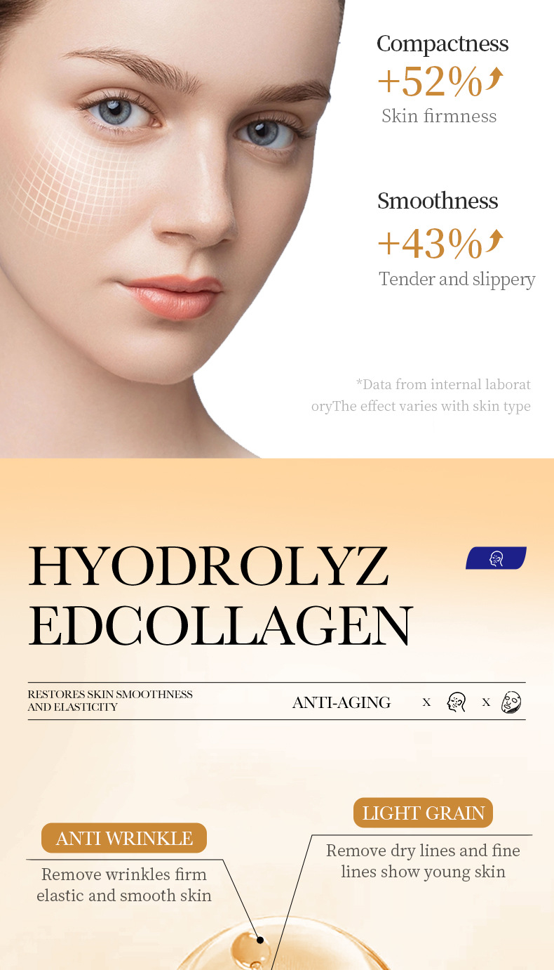 Thumbnail: 10pcs Korean Collagen Anti Wrinkle Facial Mask  Fade Fine Lines Anti Aging Firm 