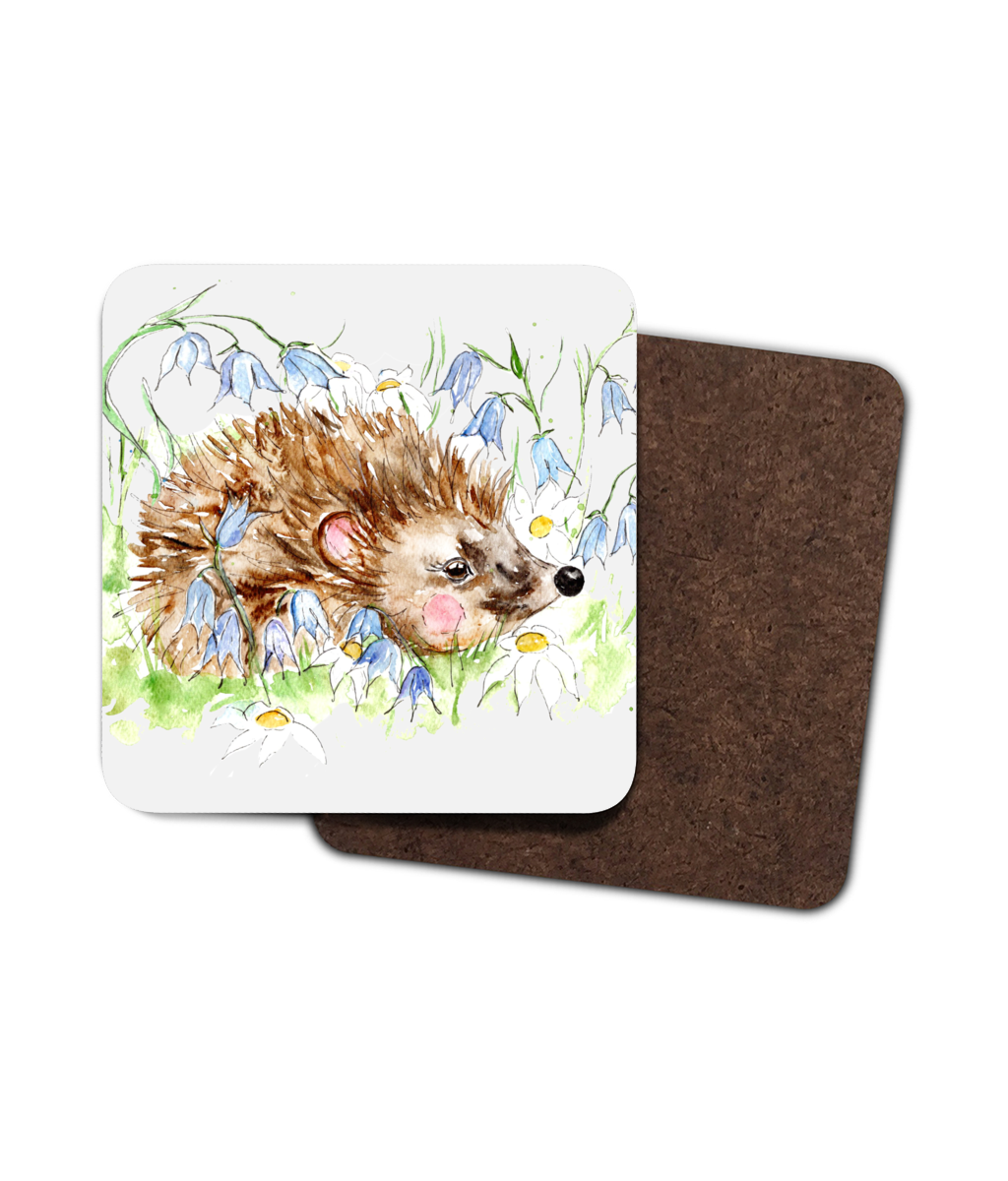 Hedgehog in Bluebells Drink Coaster