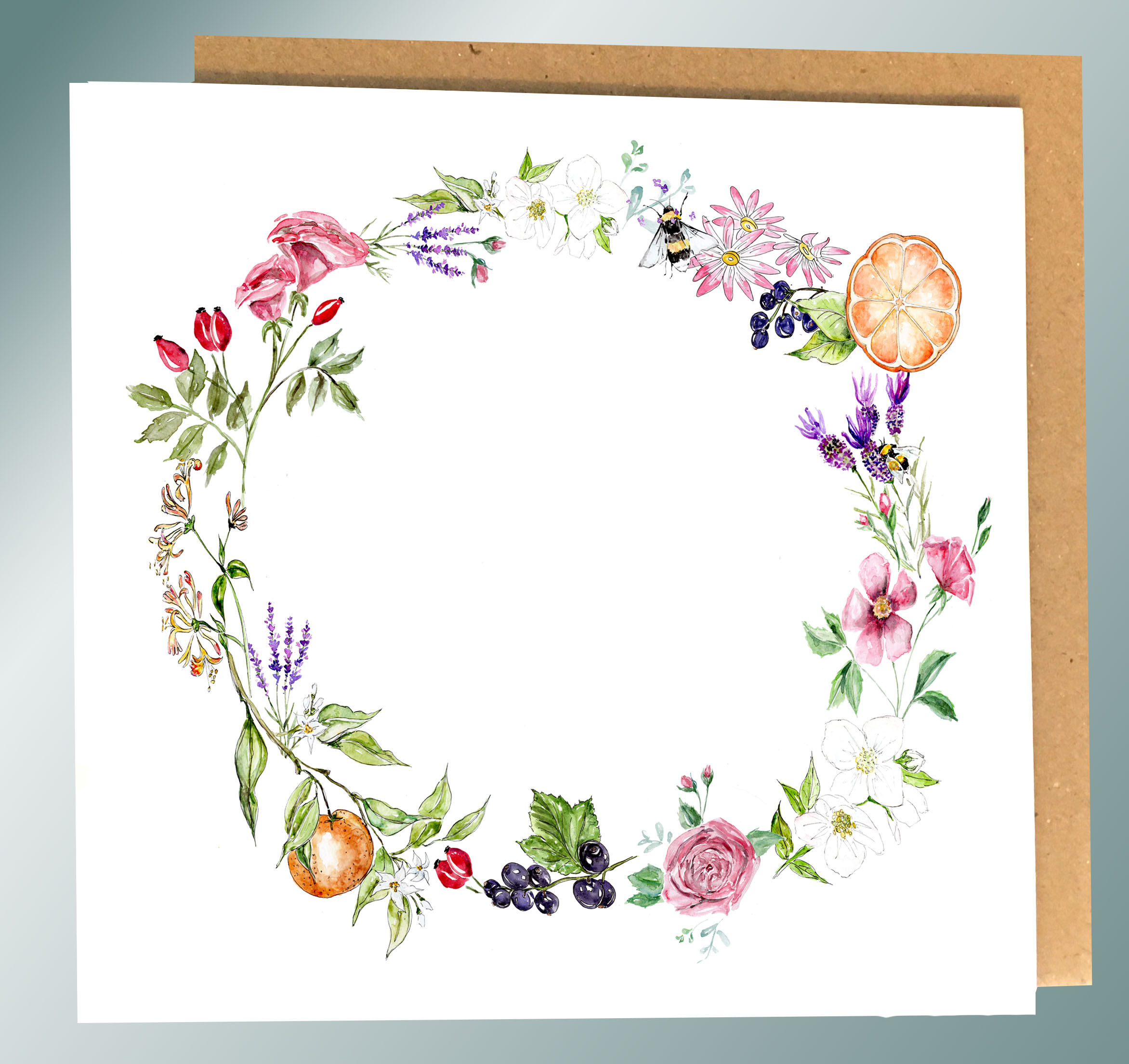 Garden Wreath Greeting Card