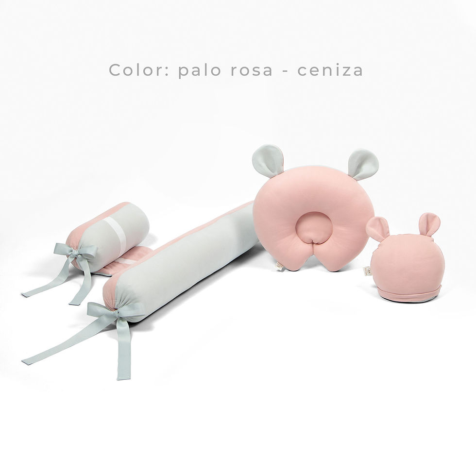 Set de rodillo posicionador, Almohada Anticabeza Plana y Gorro Oso de Káligo Maternidad