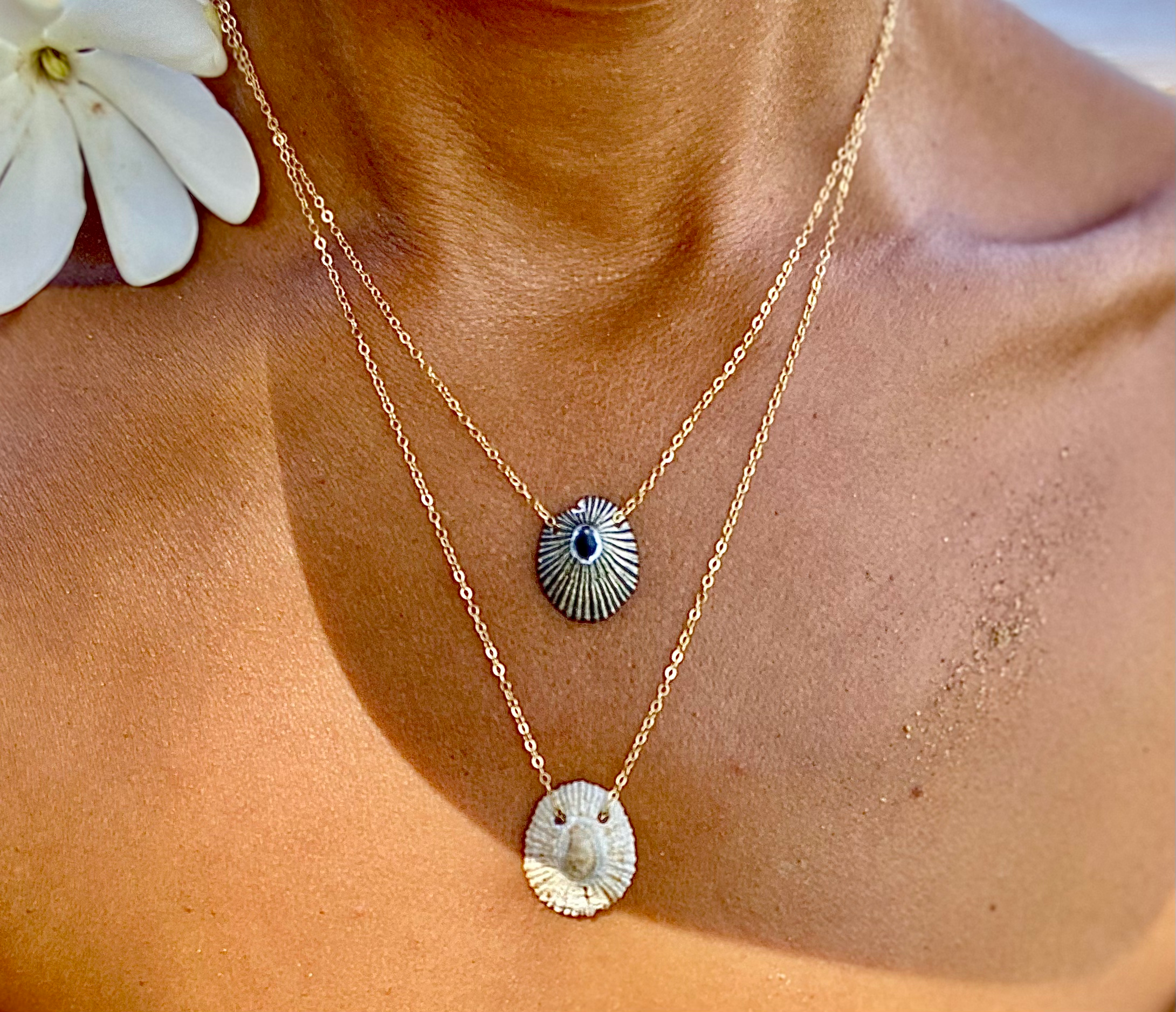 ‘Opihi Shell Necklace White