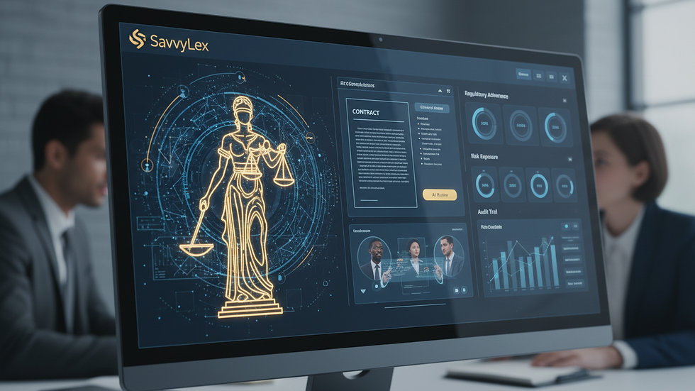 Close-up view of a computer screen showing AI-driven compliance analytics dashboard