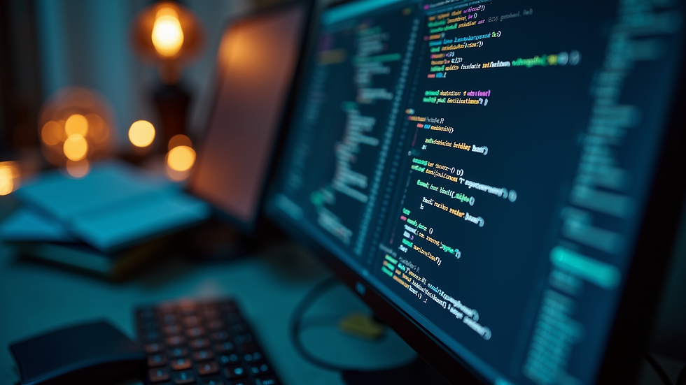 High angle view of a computer screen showing Python code for machine learning