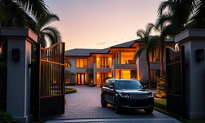 A secluded, gated modern south florida m