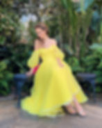 Thumbnail: Yellow dress decorated with pearls and sequins