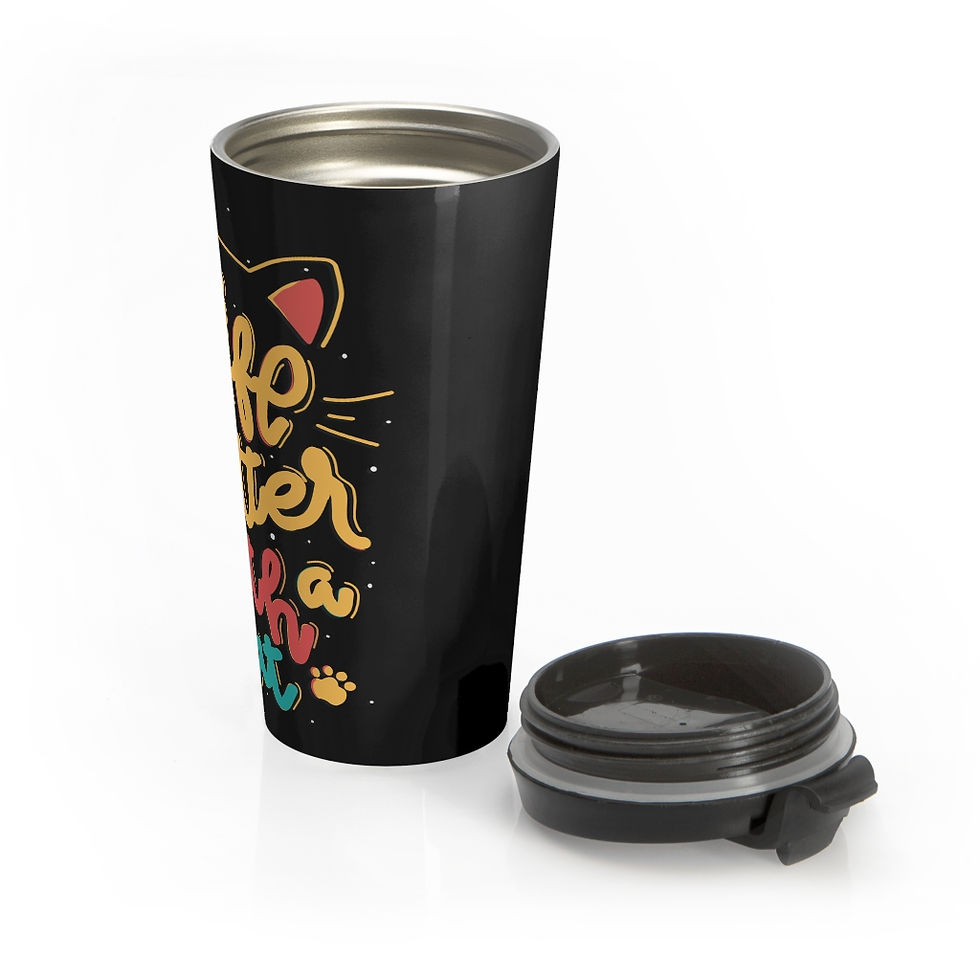 Thumbnail: Life is Better with a Cat Stainless Steel Travel Mug