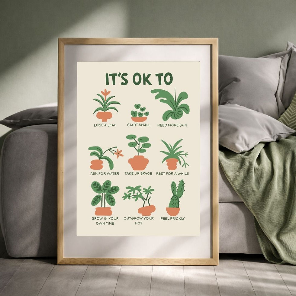 Thumbnail: It’s Okay to Not Be Okay Poster Houseplant Print | Positive Botanical Wall Art |