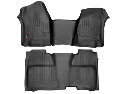 Black WeatherTech front and rear vehicle floor mats