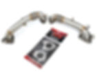 Two metallic exhaust pipes and gaskets