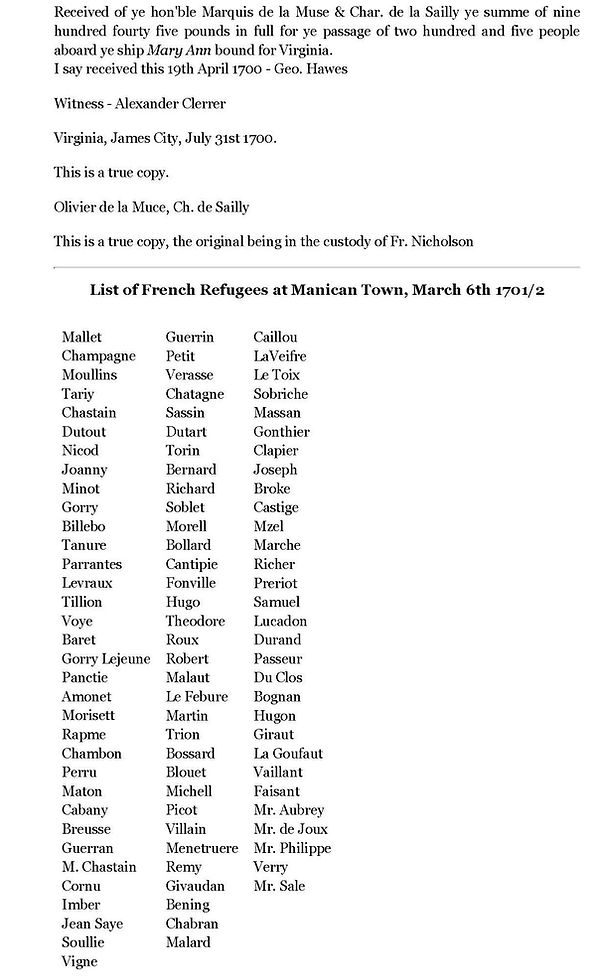 Huguenot Society FMCV - French Refugees 