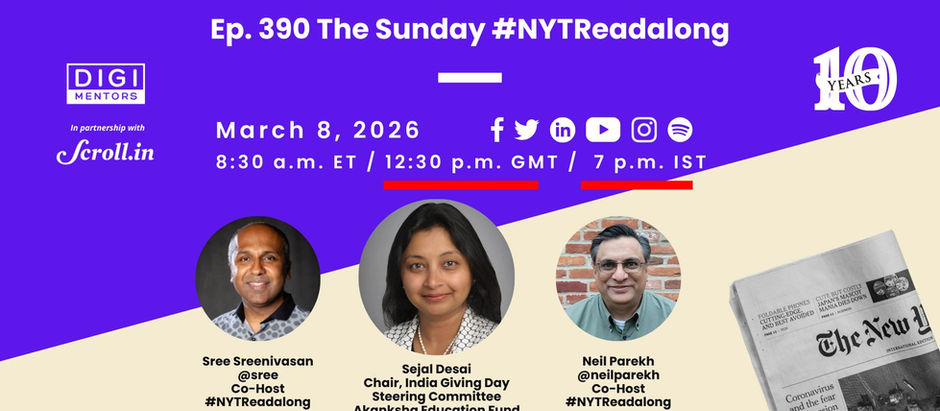 Ep. 390 of The Sunday #NYTReadalong (Sejal Desai, India Giving Day)