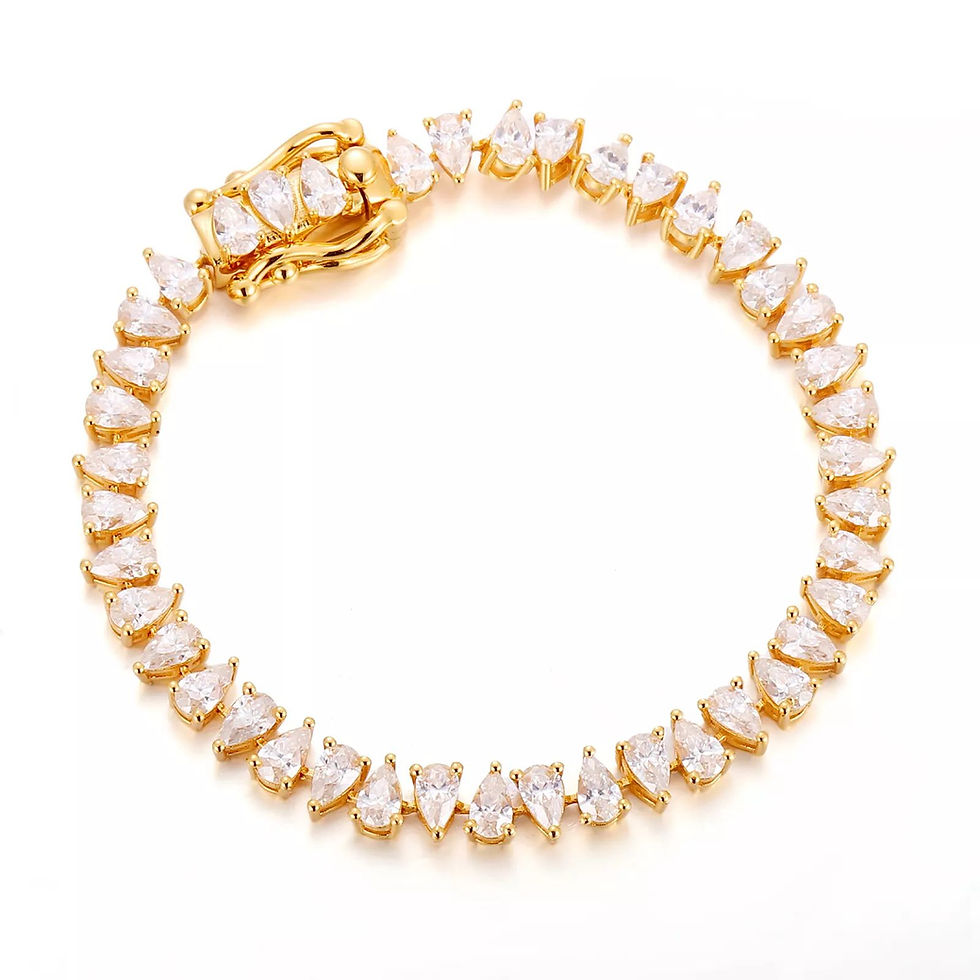 Lab-grown pear cut diamond bracelet with prong setting
