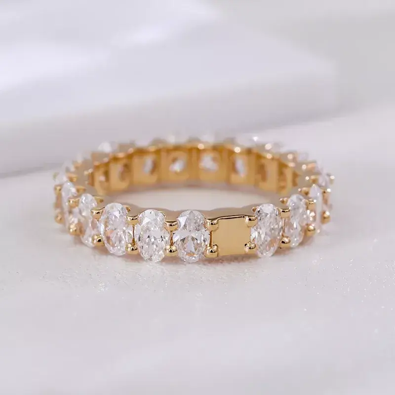 Oval diamond eternity band with 3.60ct total carat weight