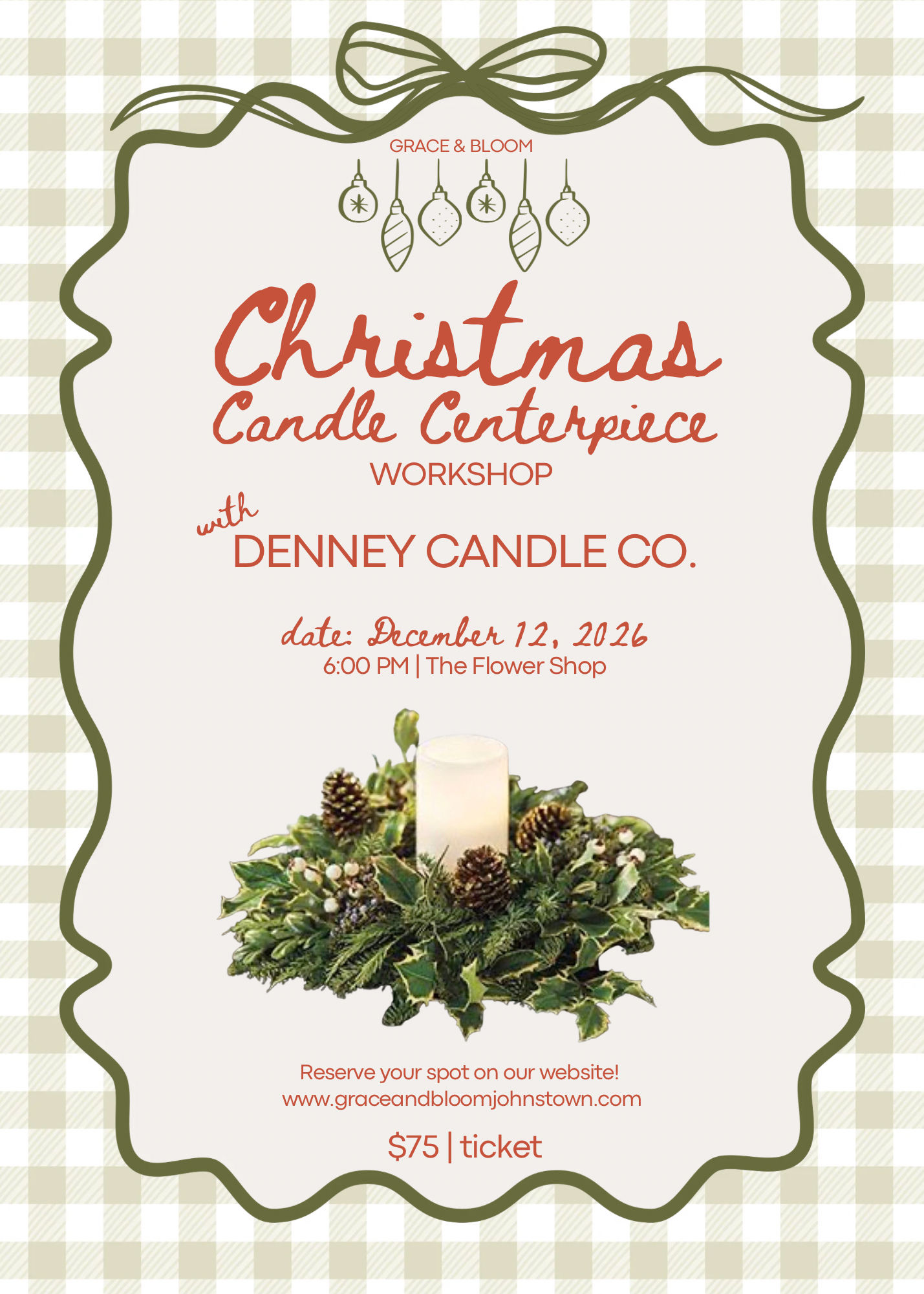 Christmas Candle Centerpiece