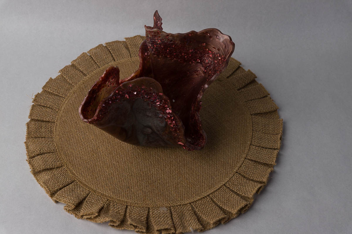 Pink crystal sculpted vase