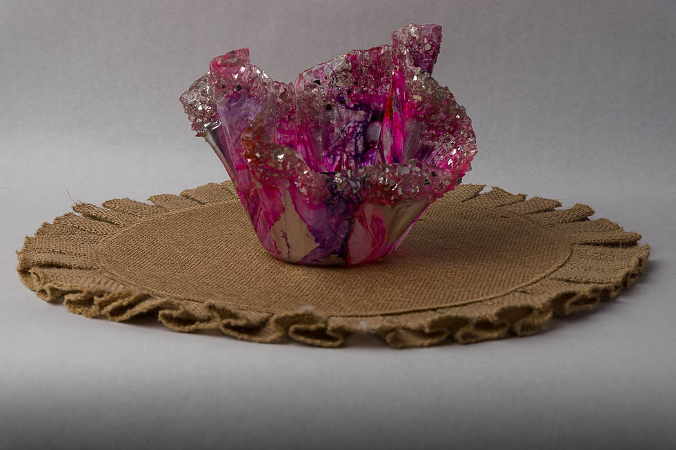 Thumbnail: Pink and purple sculpted vase