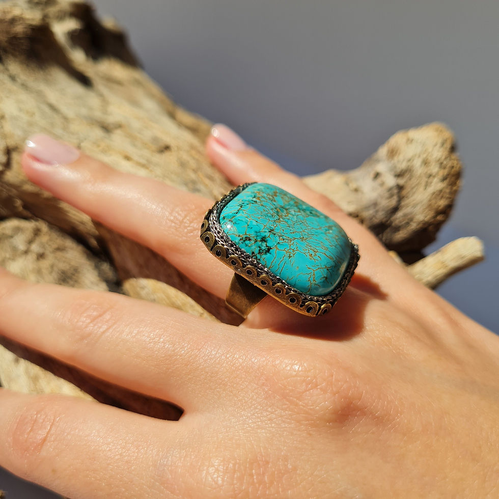 Thumbnail: Square Turquoise Ring