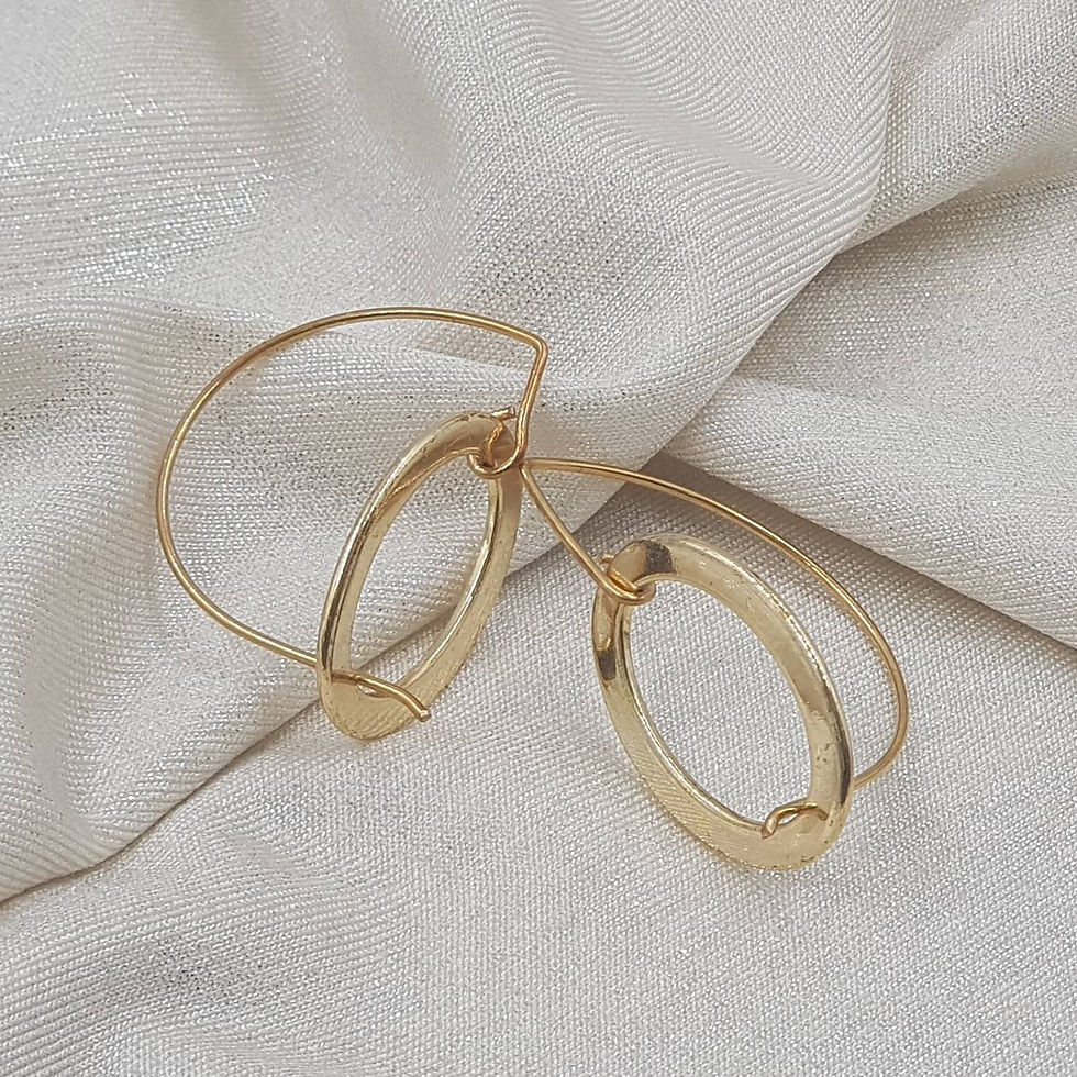 Thumbnail: Dainty Gold Filled Everyday Earrings, Geometric Oval Hoop Earrings for Women
