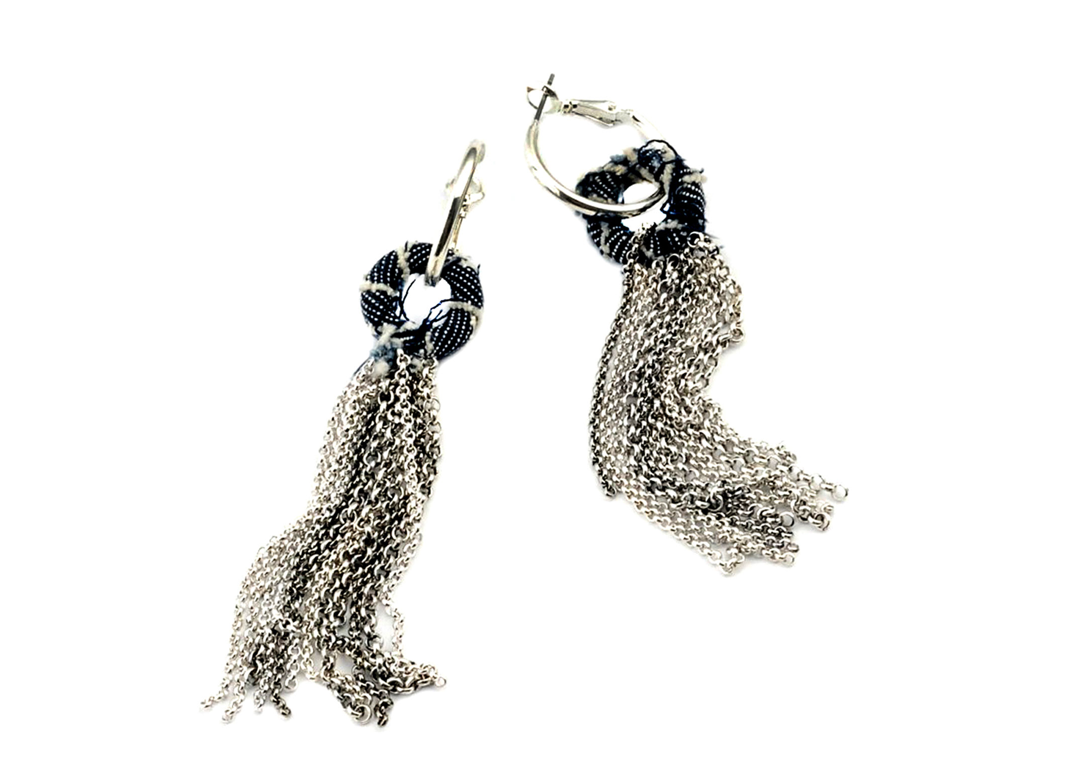 Metal tassel & jeans Earrings