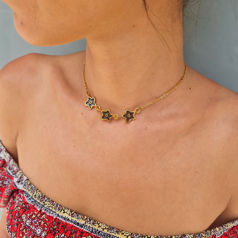 Thumbnail: Three Daisy Pendant Necklace