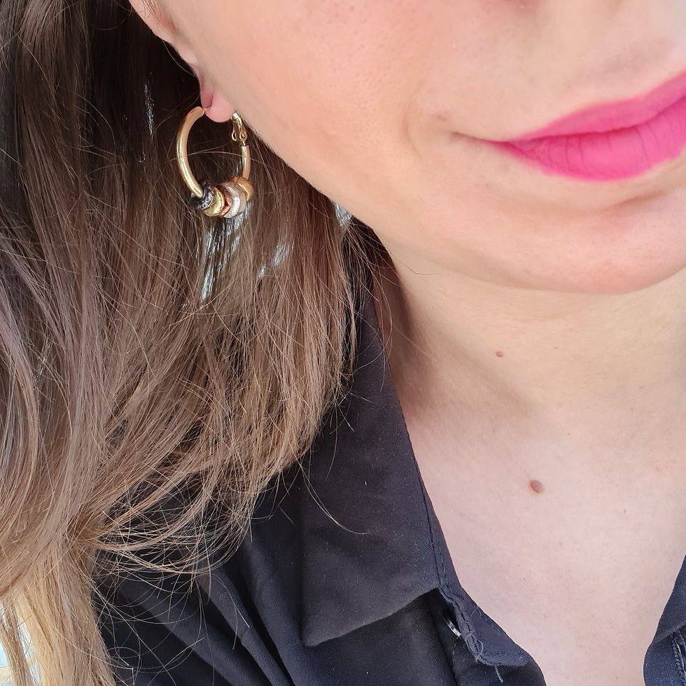 Thumbnail: Hammered Hoop Earrings