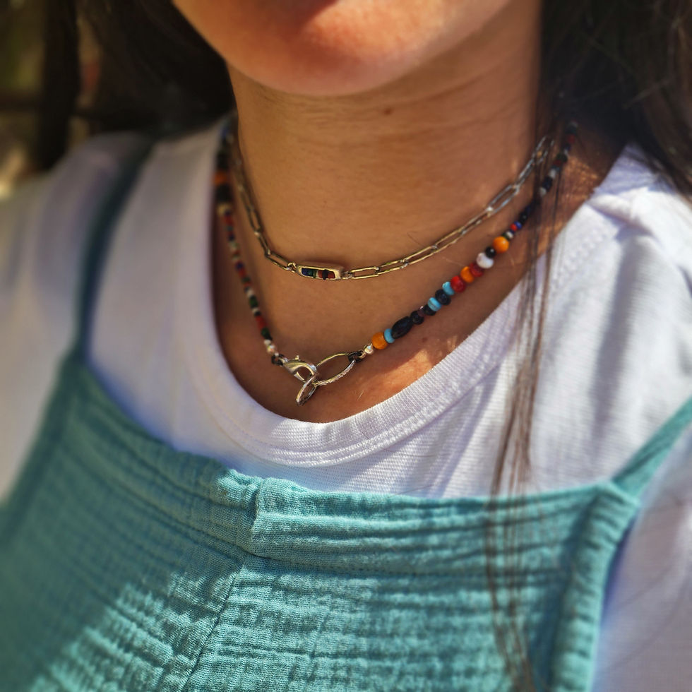 Thumbnail: Multicolored Beaded Necklace Set