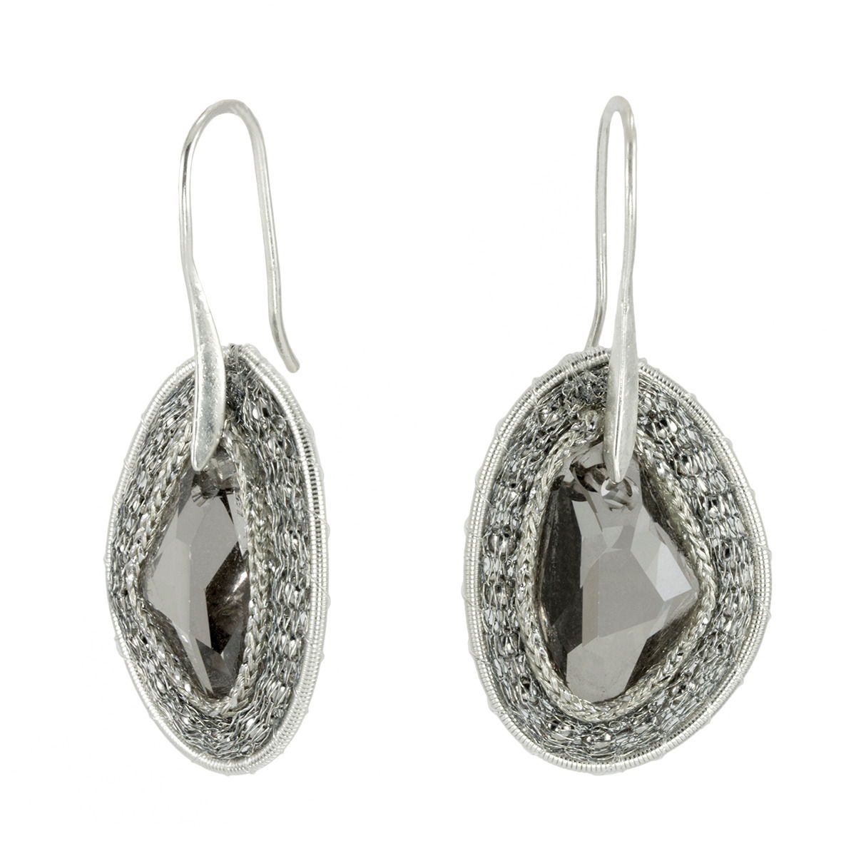 black Swarovski crystals rock earrings