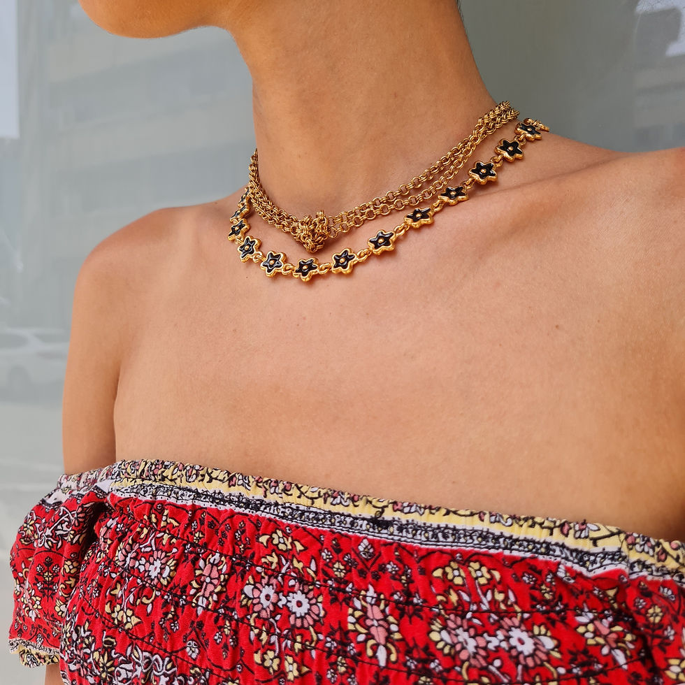 Thumbnail: Daisy Flower Chain Necklace Set
