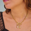 Thumbnail: Statement Necklace, Gold Chunk Chain for Woman, Pendants Gold Chunky Chain, Pear