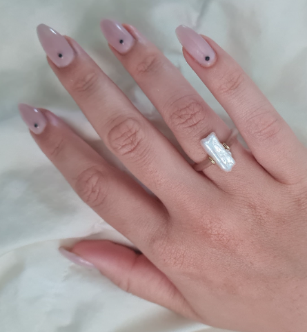 Thumbnail: Silicone Ring For Women, Baroque Pearl Ring, Fresh Water Pearl Ring