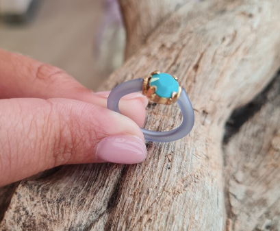 Thumbnail: Silicone Ring With Stone, Silicone Rings For Women, Emerald Green Rhinestone
