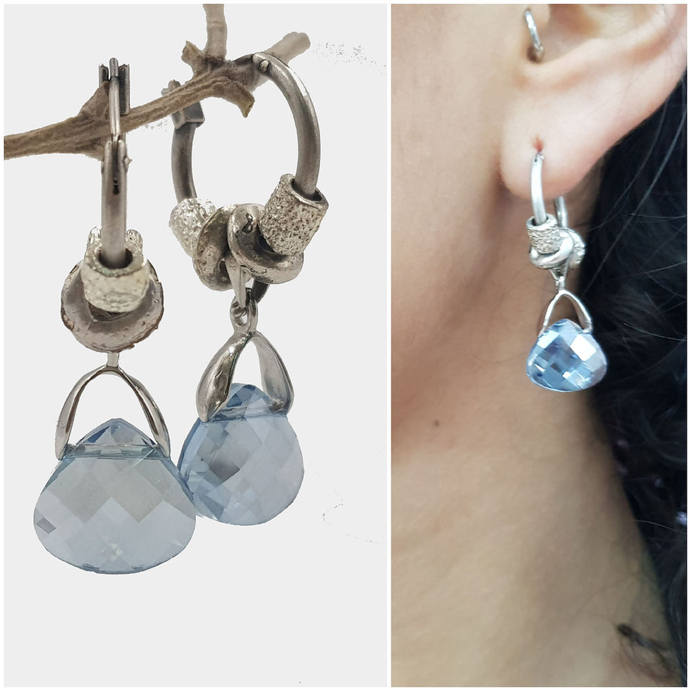 Thumbnail: Wide Teardrop Hoop Earrings