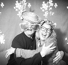 Happy Couple photo taken in the Camera Camper vintage trailer photo booth