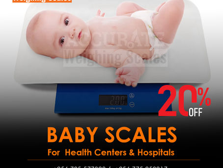 Standard digital baby weighing scale with optional measuring rod